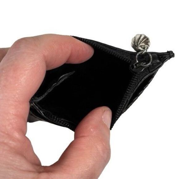 Brighton Leather Wallet Heart Coin Card ID Change Purse Black Croc Embossed Trim - Picture 8 of 10